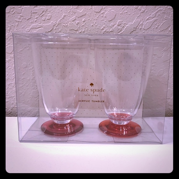 kate spade Other - Kate Spade New York Acrylic Tumbler Set Red/Pink